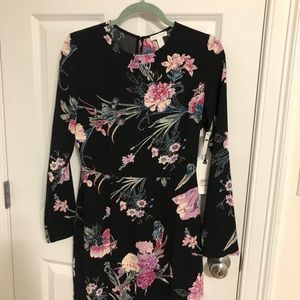 NWT black and pink floral dress